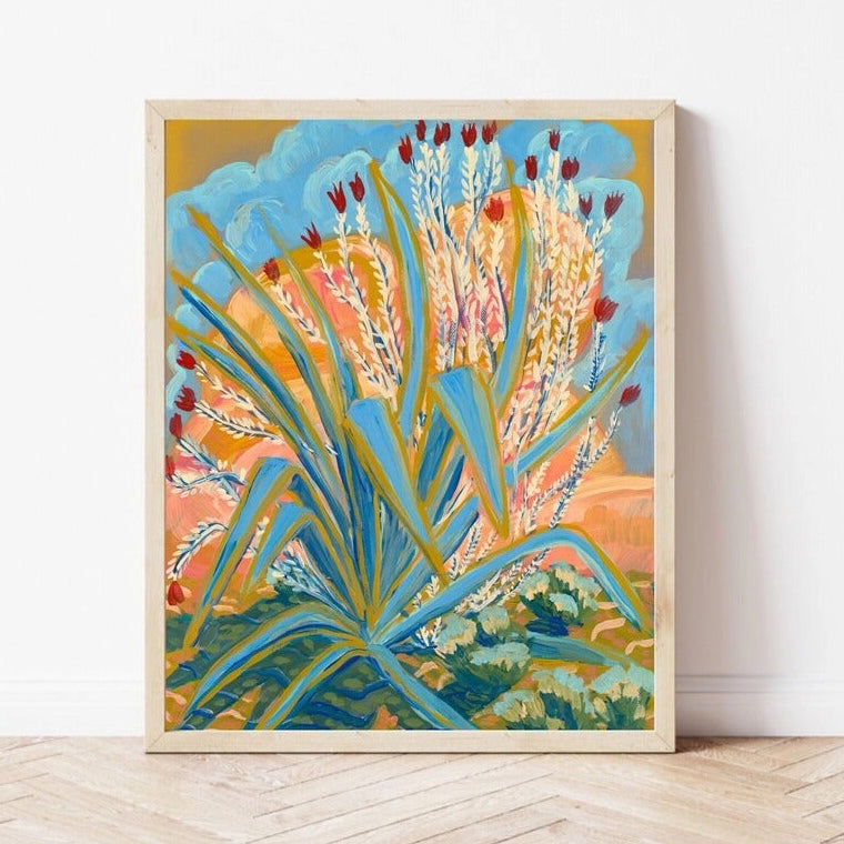 agave painting Agave Ocotillo Plant Framed Print – Salt & Sundry