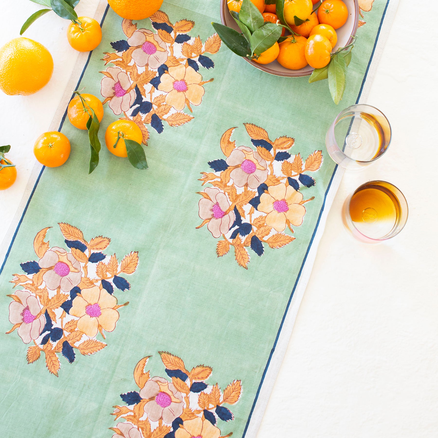 Dia Sage Block Printed Table Runner