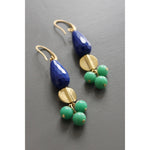 Blue + Green Cluster Earrings