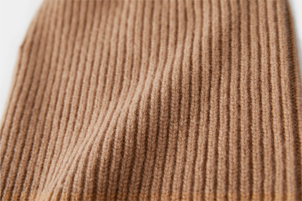Cashmere Wool Beanie in Camel