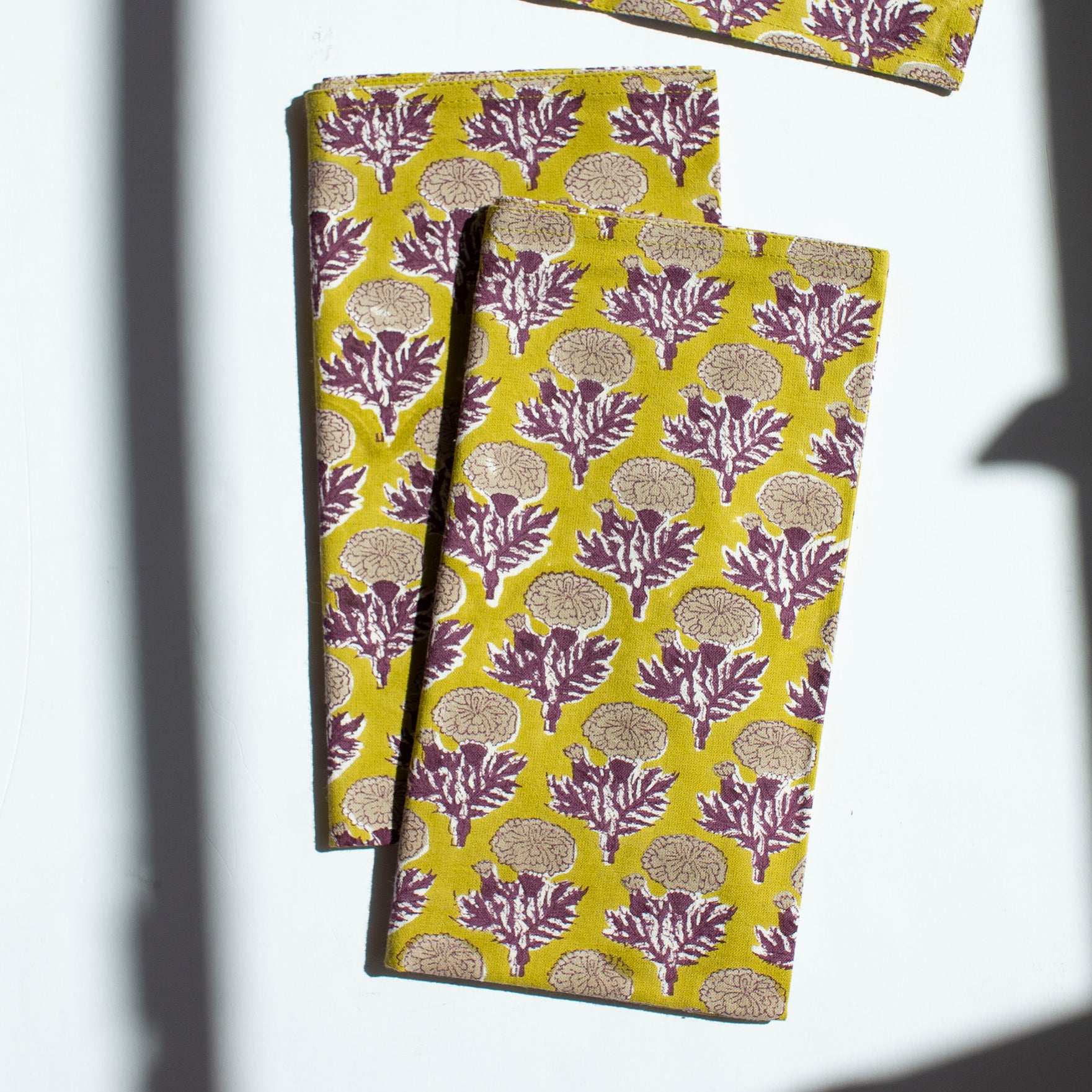 Sonya - Block-printed Table Napkins - Set of 4 (Plum)