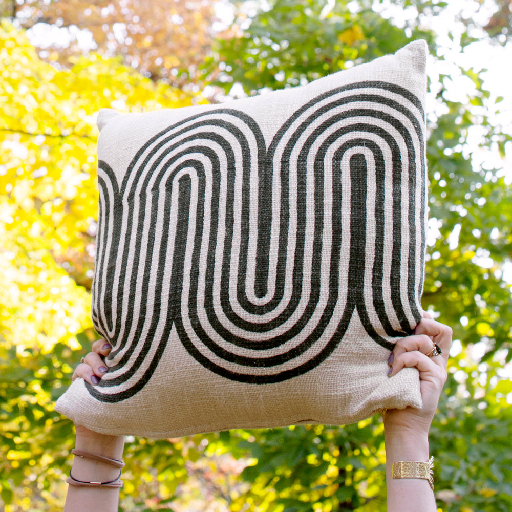 Waves Pillow in Natural