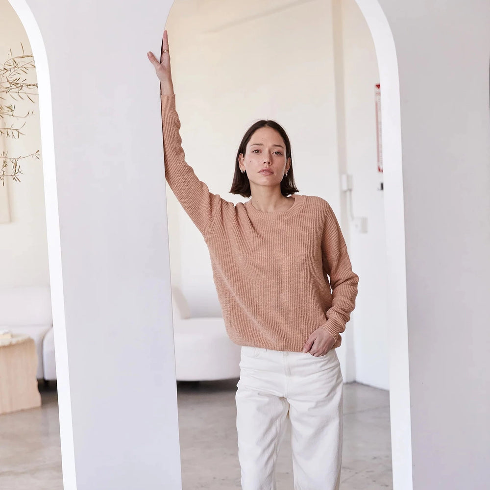 Crewneck Sweater in Peachy Tan Salt Sundry