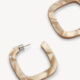 Square Hoops in Sand Shell