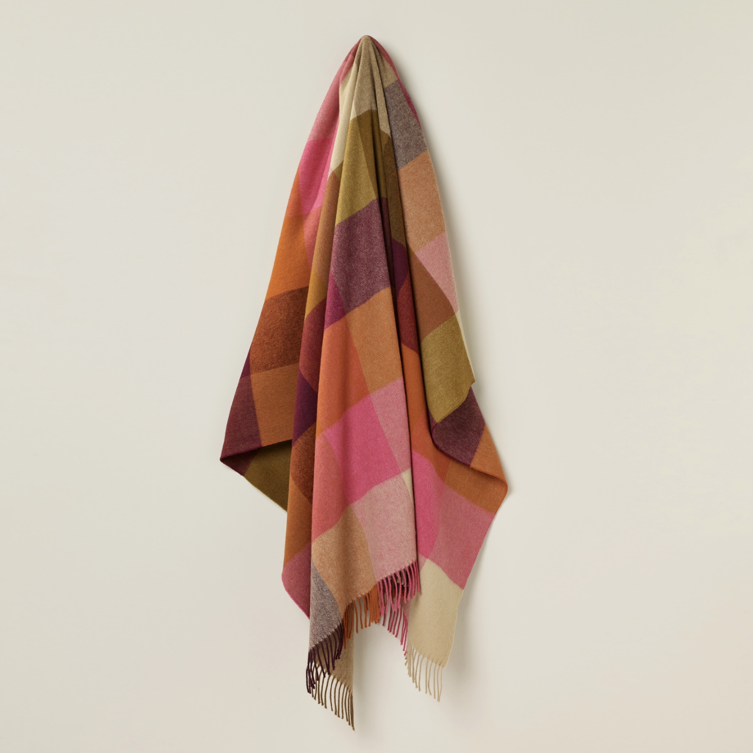 Block Check Merino Lambswool Throw - Thumbnail 3