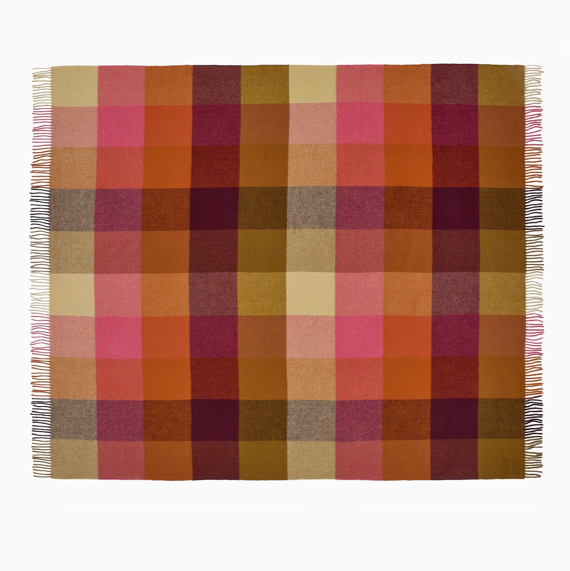 Block Check Merino Lambswool Throw - Thumbnail 4