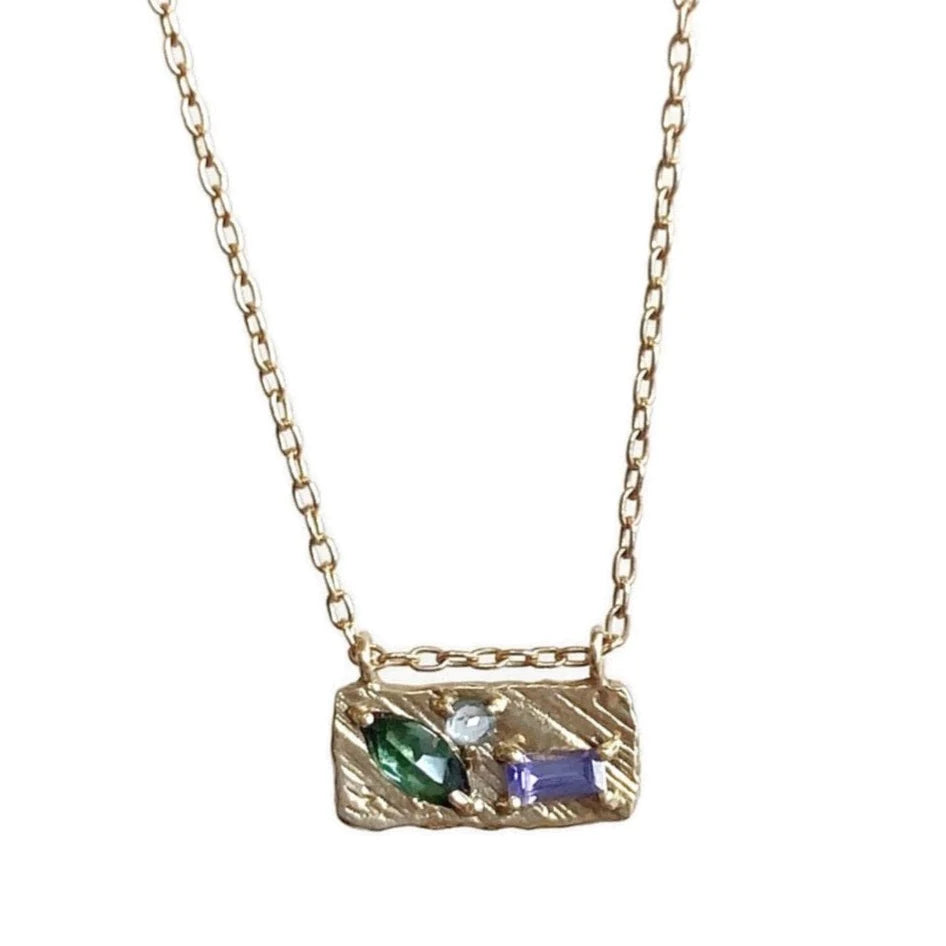 14k Gemstone Collage Necklace