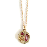 14k Round Gemstone Collage Necklace