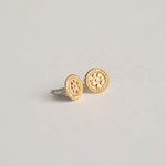 Gold Classic Circle Stud Earrings