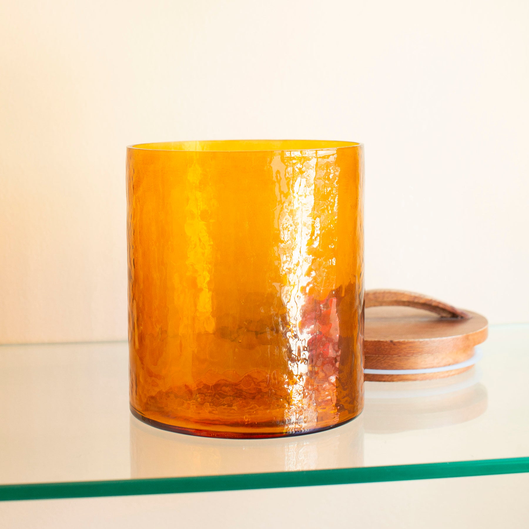 Handblown Hammered Glass Canister - Thumbnail 4