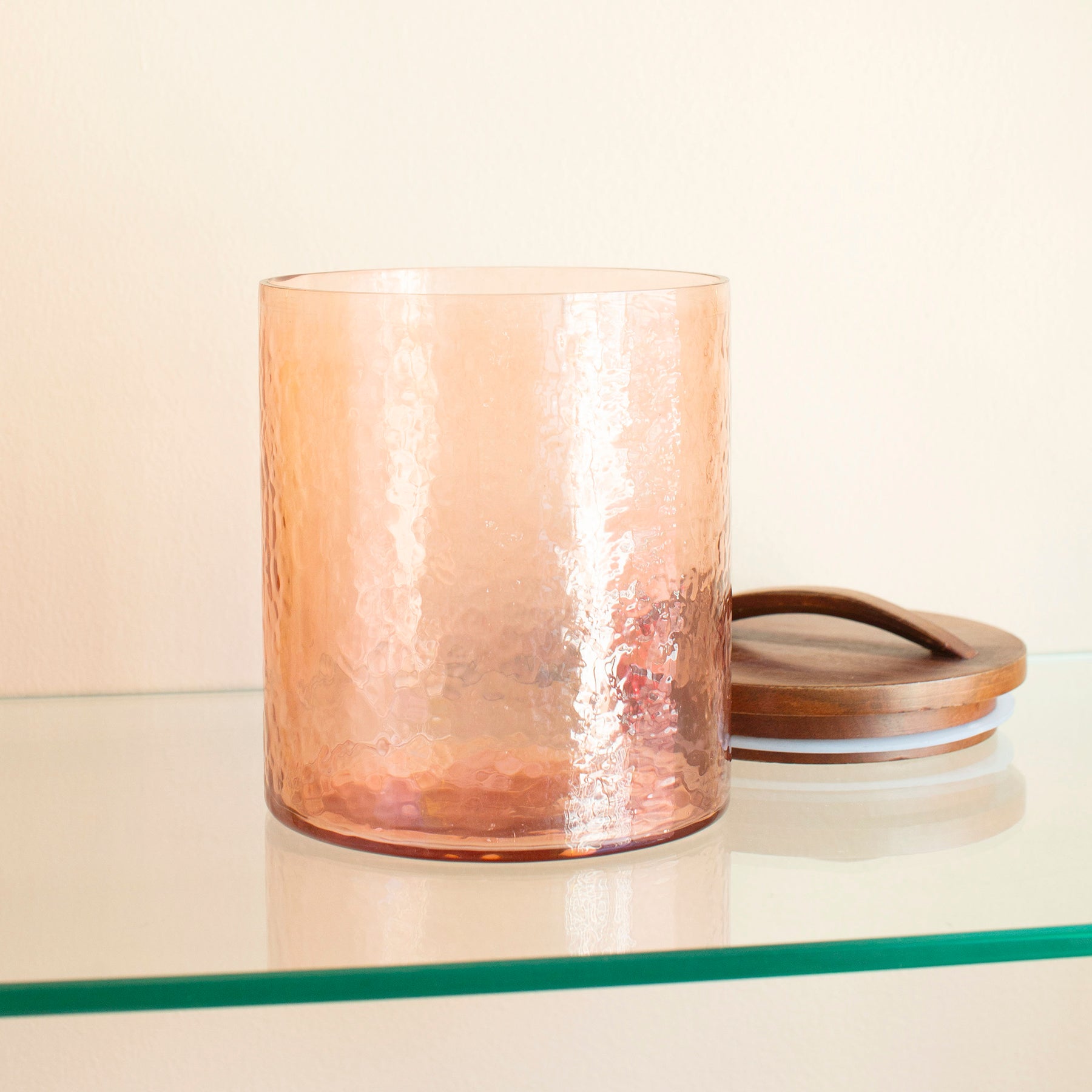 Handblown Hammered Glass Canister - Thumbnail 2