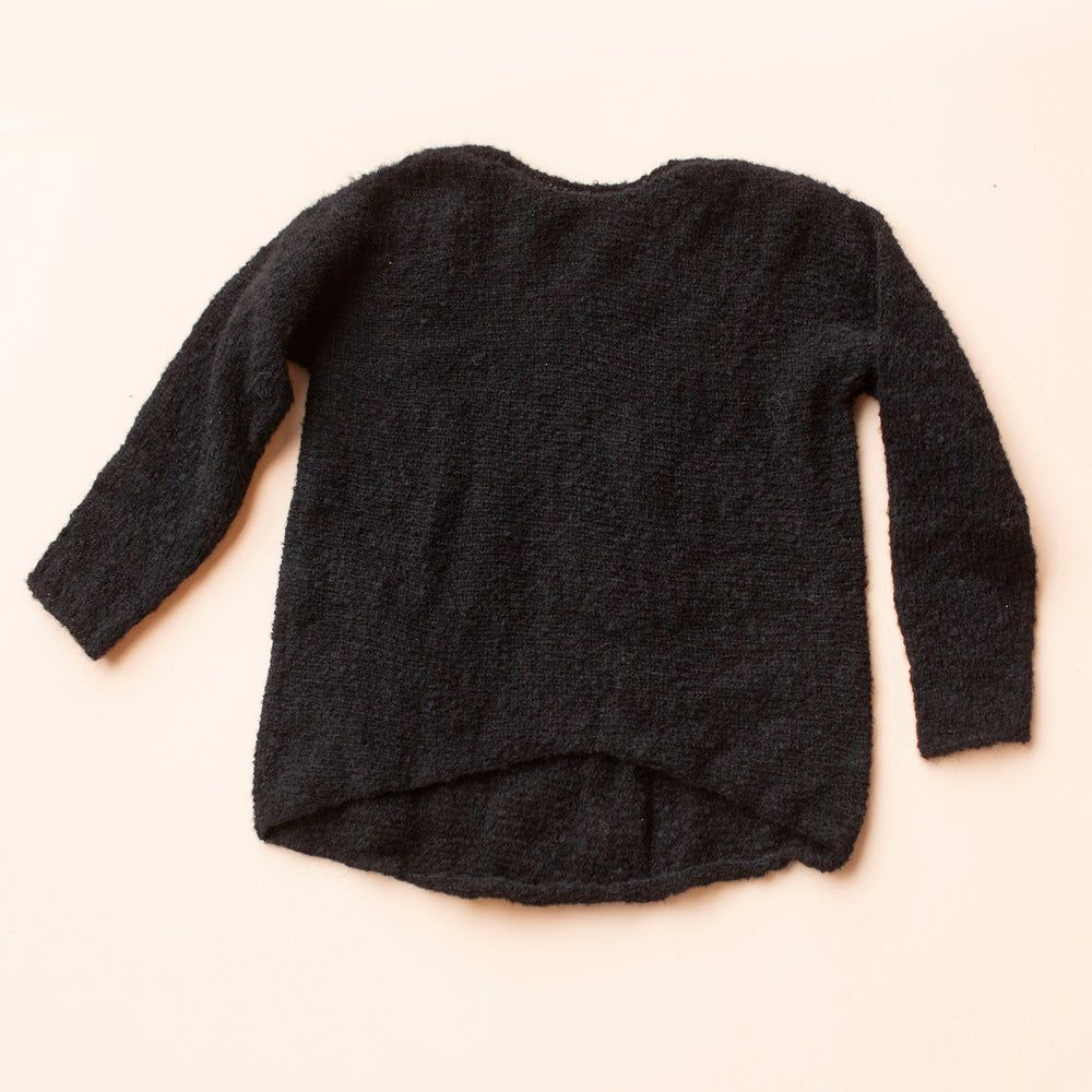 Upsy Thin Knit Sweater in Black