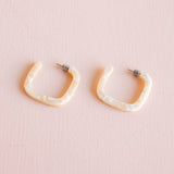 Square Hoops in Ivory