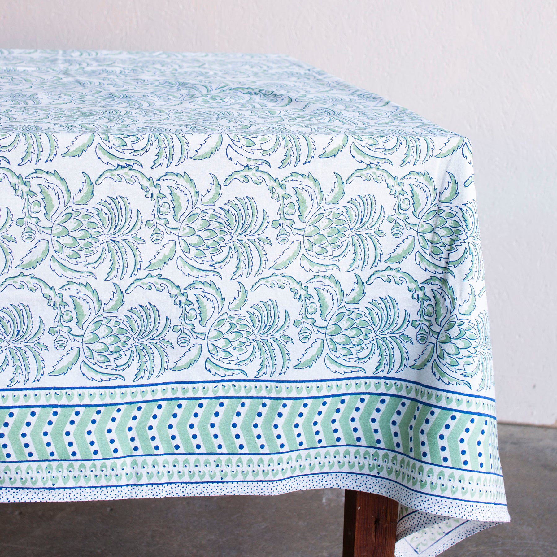 Thistle Block Print Tablecloth
