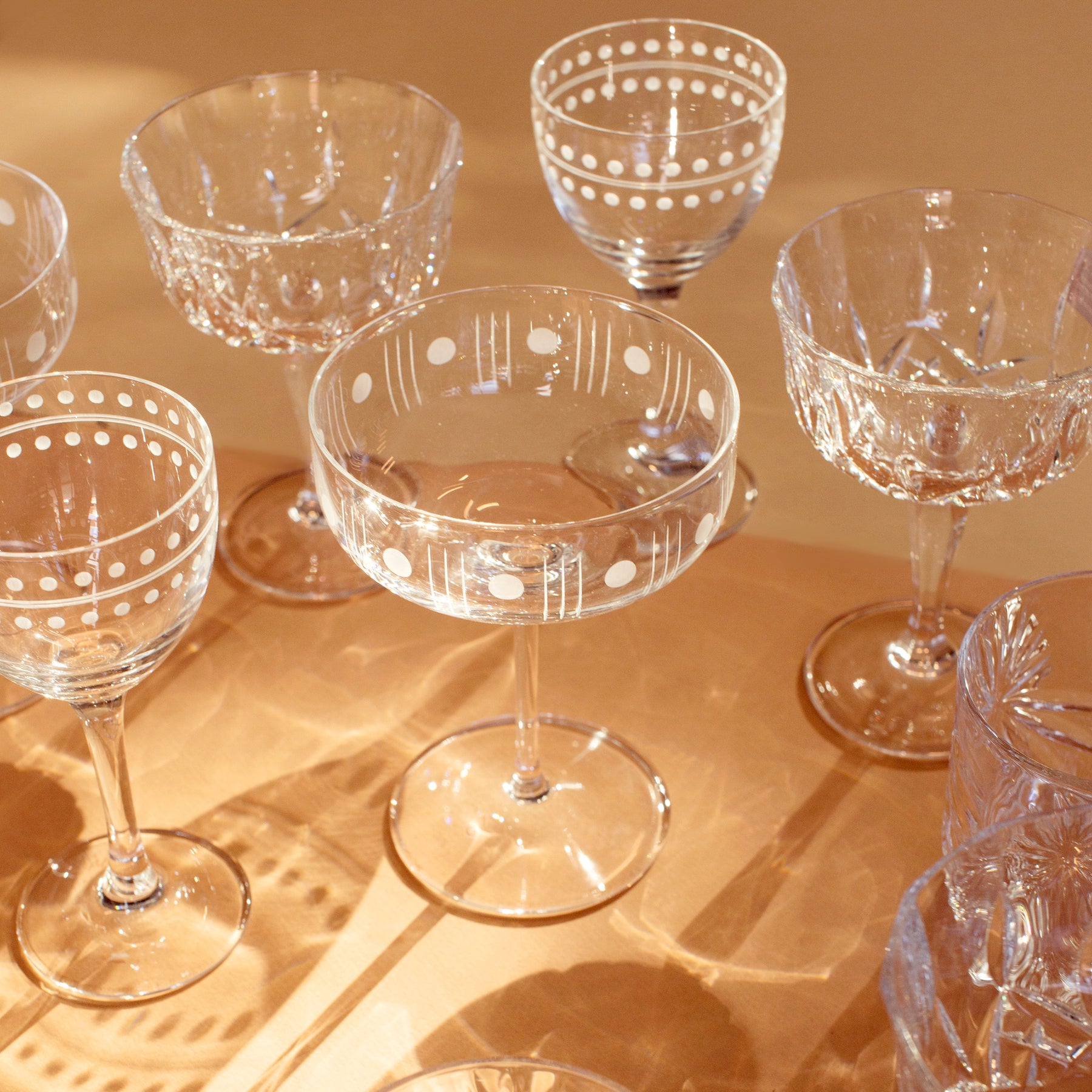 Curated Set of Eight Nick and Nora Cocktail Glasses Assorted -   Singapore