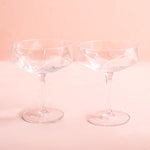 Raye Faceted Crystal Coupe, Set of 2