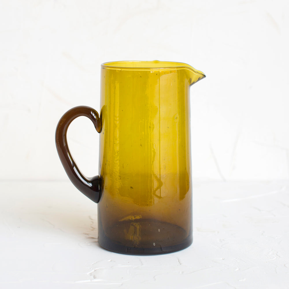Amber Moroccan Glass Pitcher