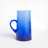 Blue Moroccan Glass Pitcher