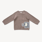 Elephant Embroidered Baby Sweater