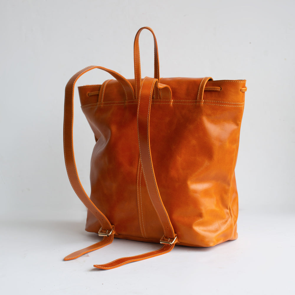 Light Brown Leather Backpack
