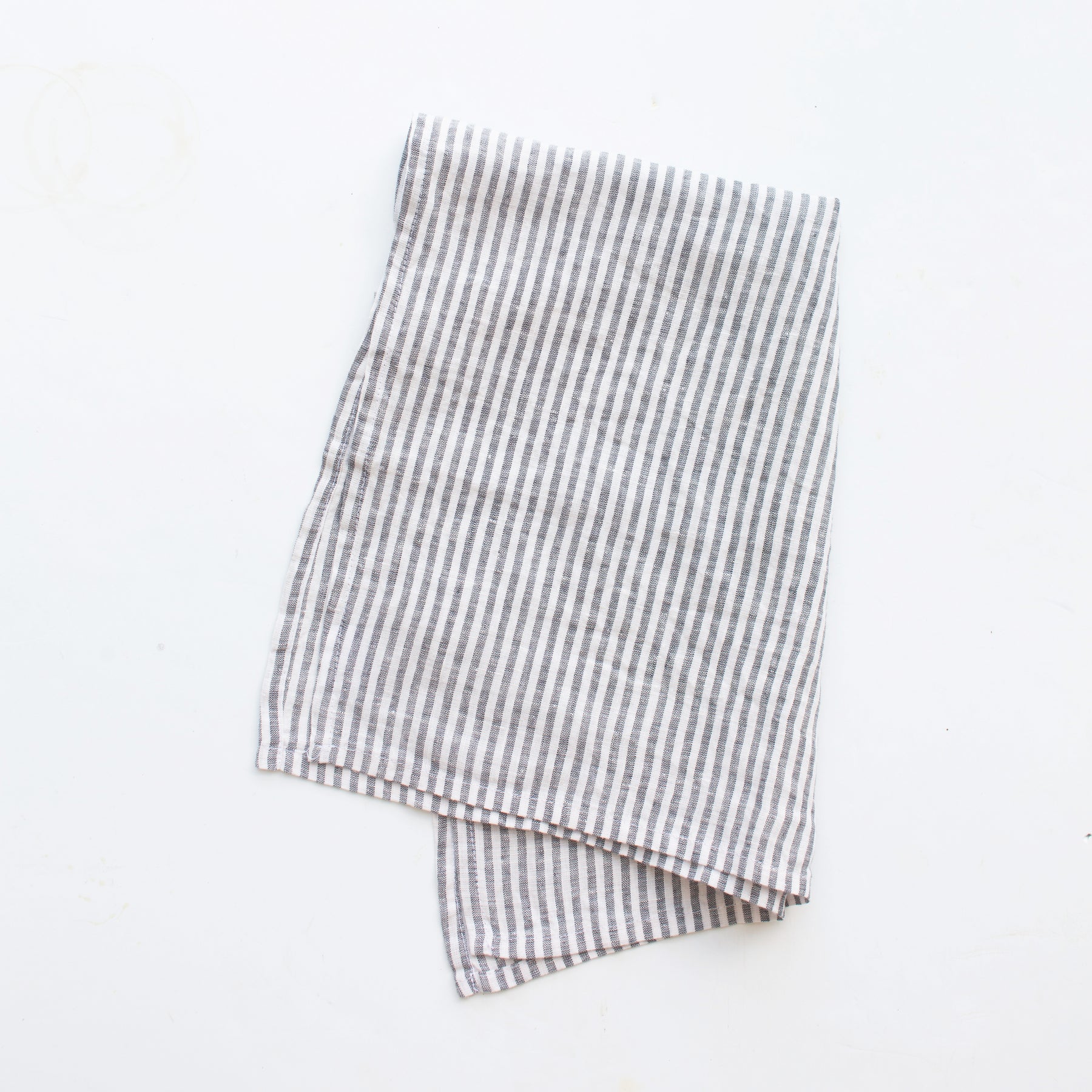 Set of 2 Linen Tea Towels Navy With Natural. Washed Linen Kitchen