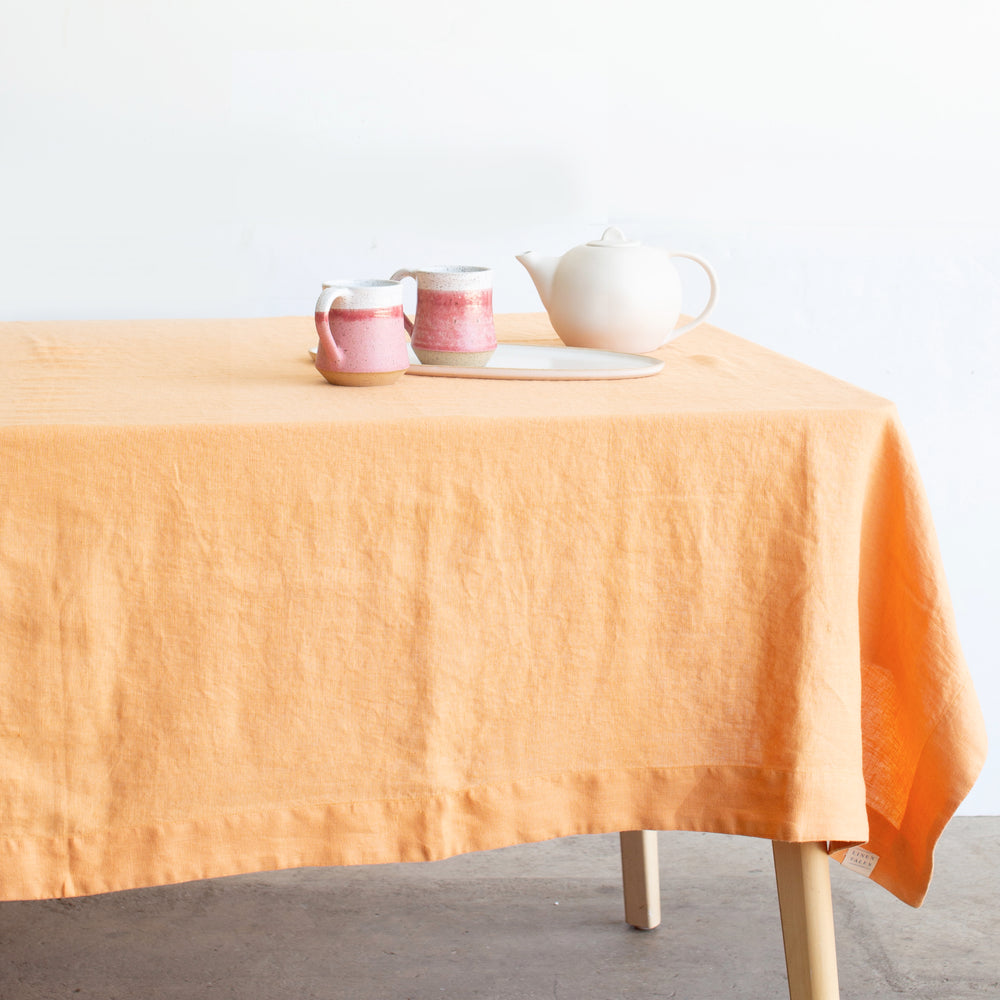 Tangerine Linen Tablecloth
