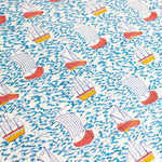 Harbor Boat Block Print Tablecloth