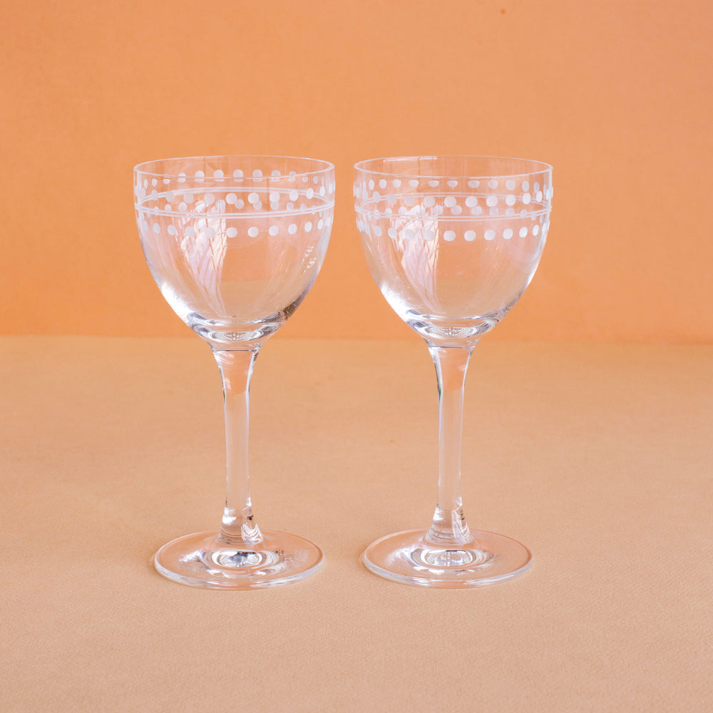 Engraved Nick & Nora Glass, Set of 2