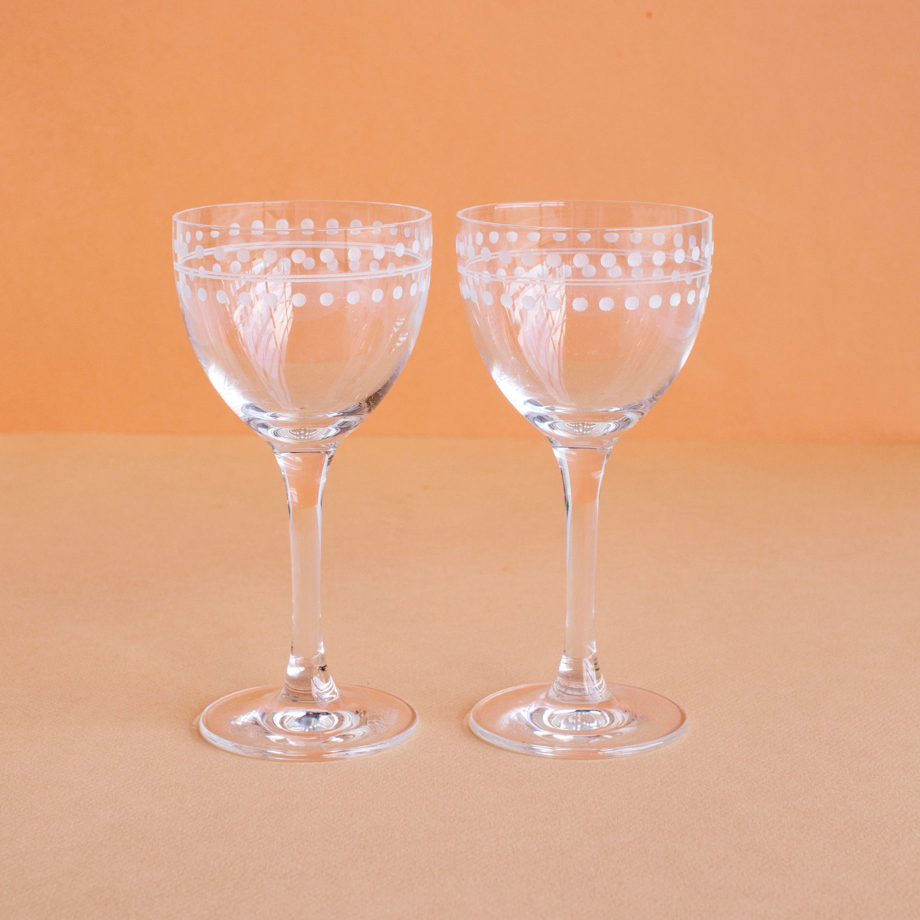 Set of 6 Champagne Flutes, 7 oz Handmade Vintage Crystal Glasses