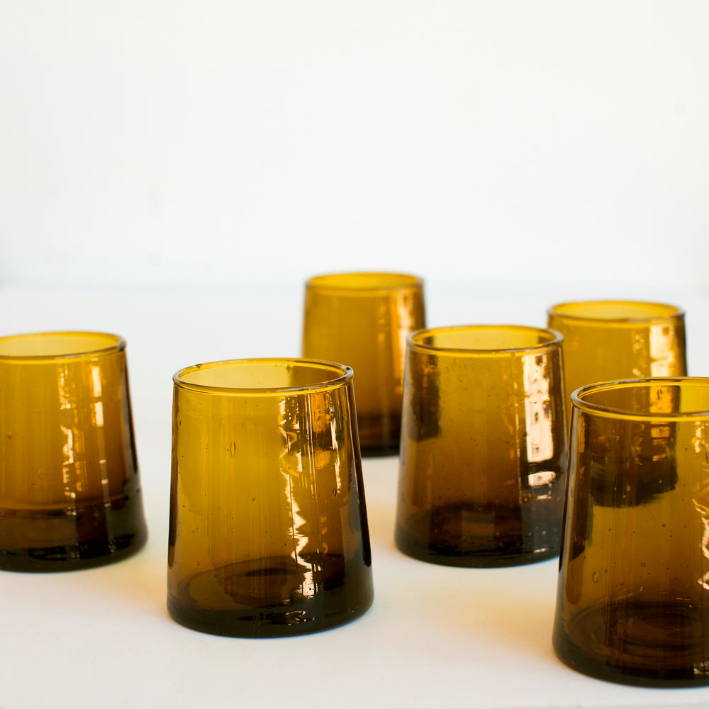 Amber Moroccan Glass, Set of 6