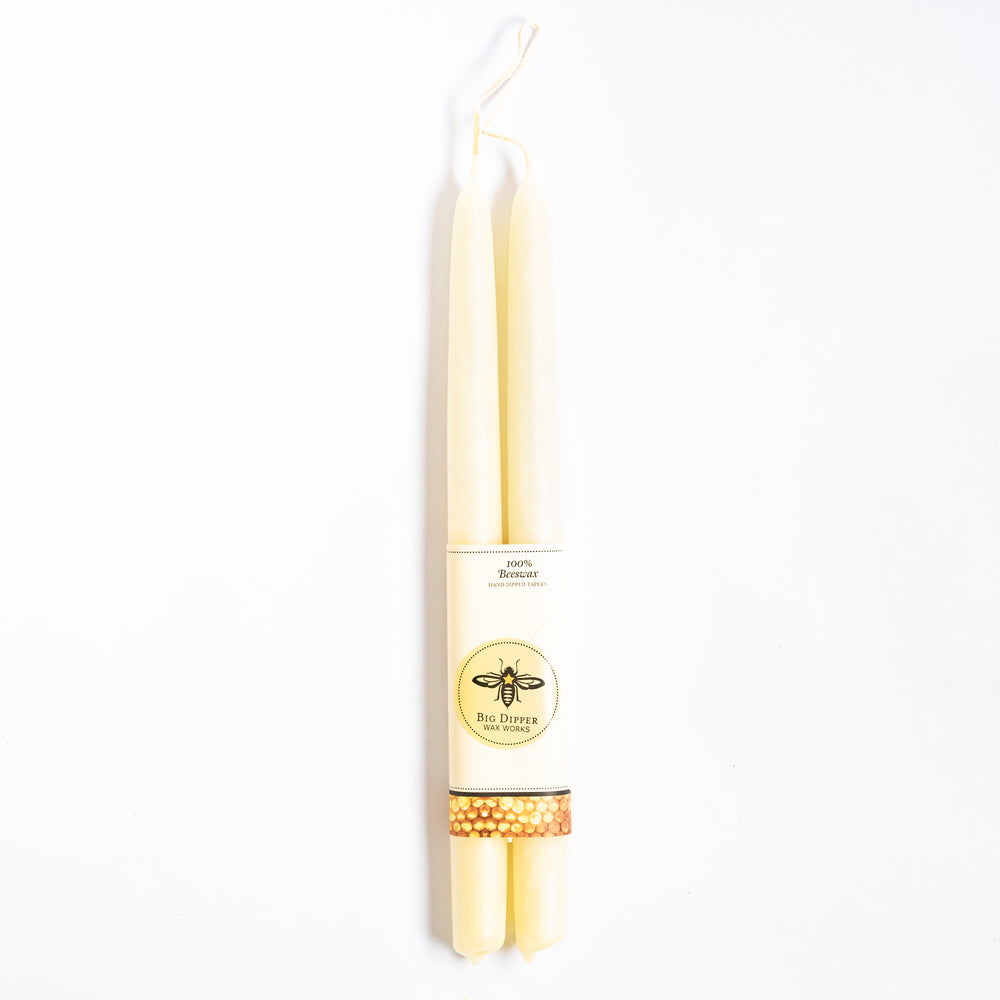 Ivory Beeswax Taper Candles
