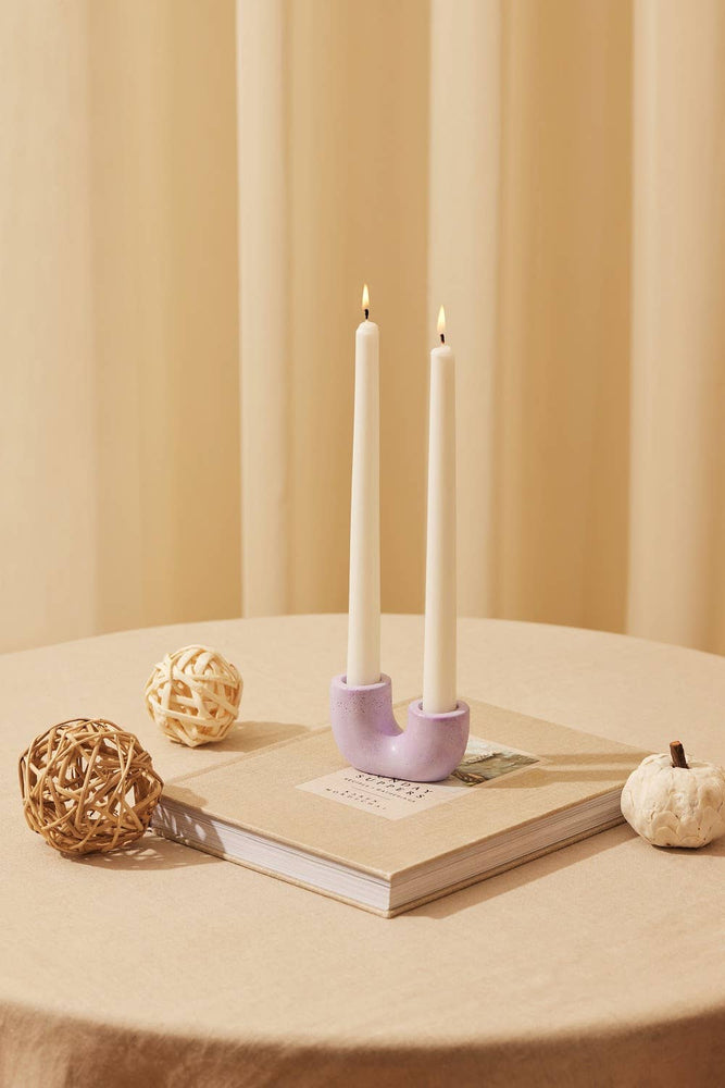 U Shaped Candle Holder in Lilac