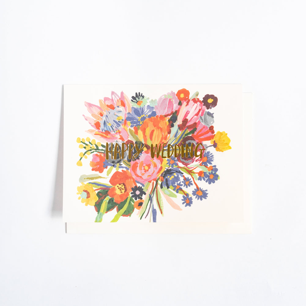 Happy Wedding Flowers Card