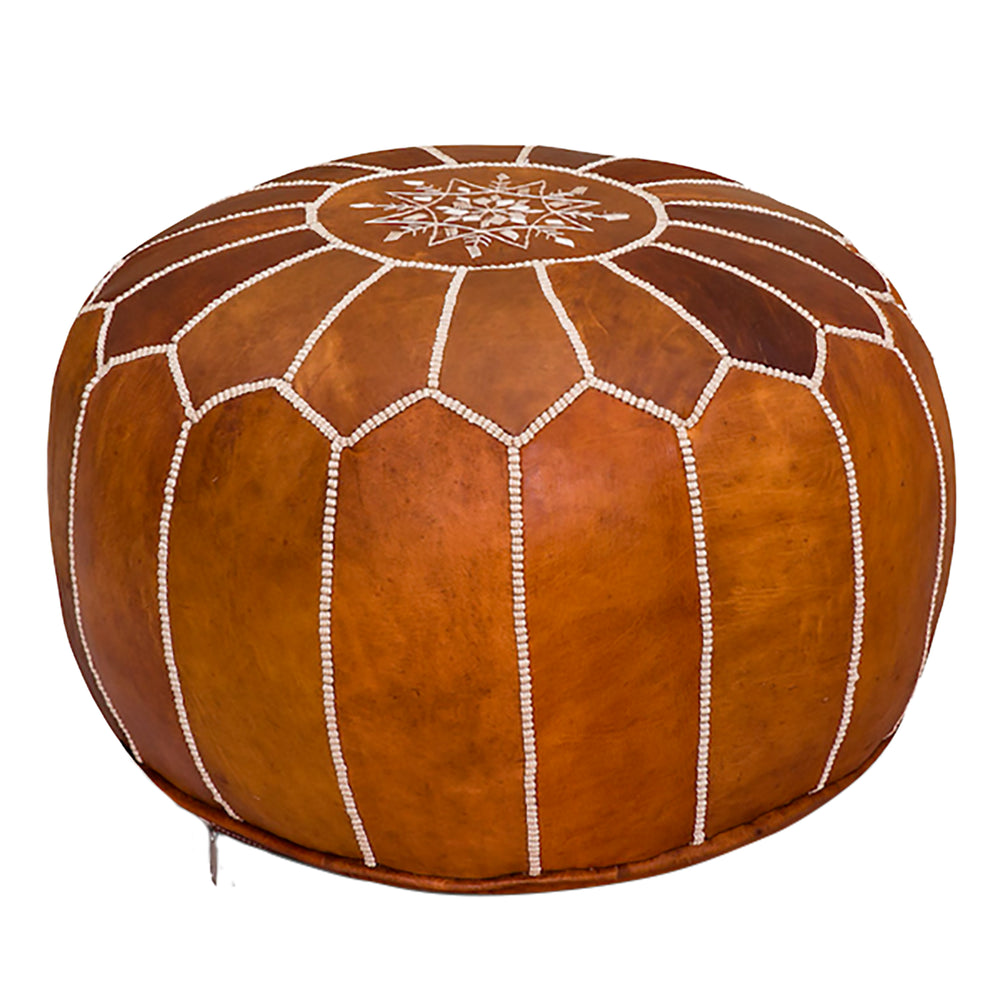 Moroccan Leather Pouf Cover
