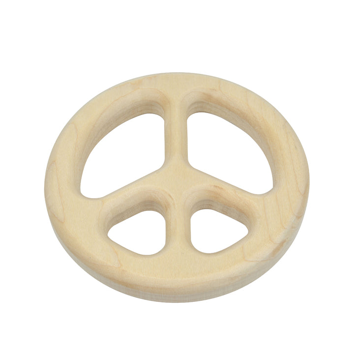 Wooden Peace Sign Teether